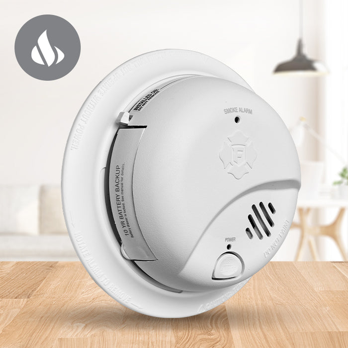 SMI105-AC smoke alarm on countertop 