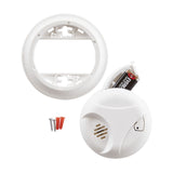 SkuImg;1039940;SA303CN3_Accs_900x900px.jpg;Smoke Alarm with mounting plate, side battery drawer open, anchors and screws