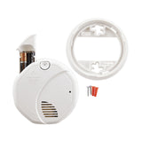 SkuImg;SA320CN;SA320CN_Accs_900x900px.jpg;Smoke Alarm with mounting plate, showing battery drawer open, screws, and anchors