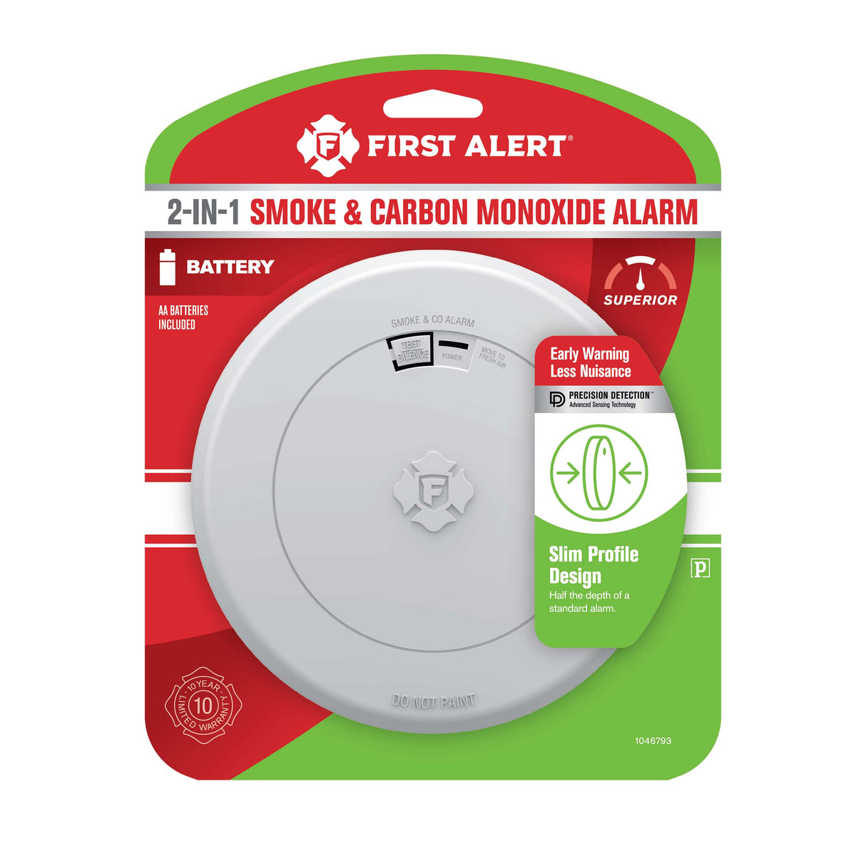 Smoke and CO Alarm front view in carton
