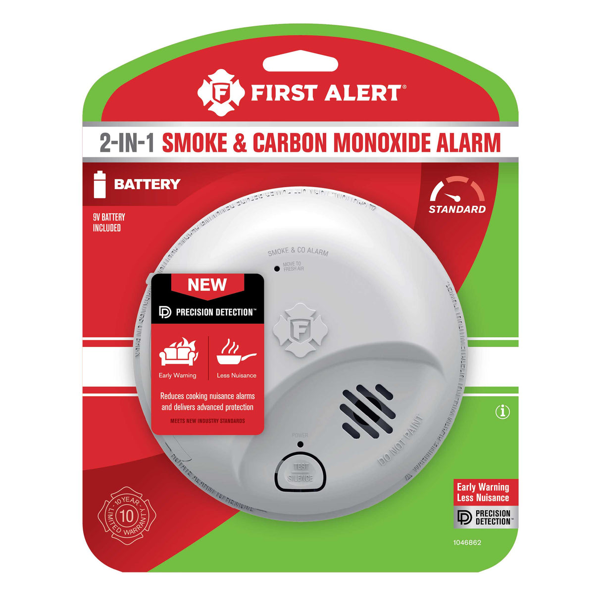 Smoke and Carbon Monoxide Alarm front view in package
